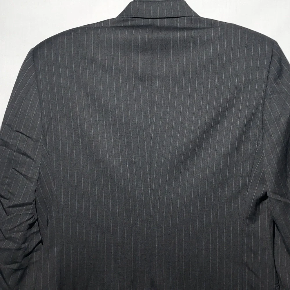 Brooks Brothers Super 110's‎ 100% wool black pinstriped men's blazer 37R